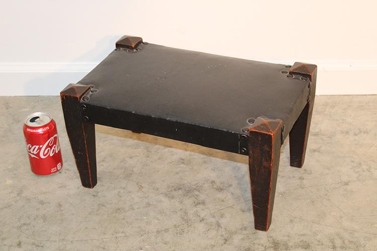 Small Mission Foot Stool In A Dark Finish (1 of 3)