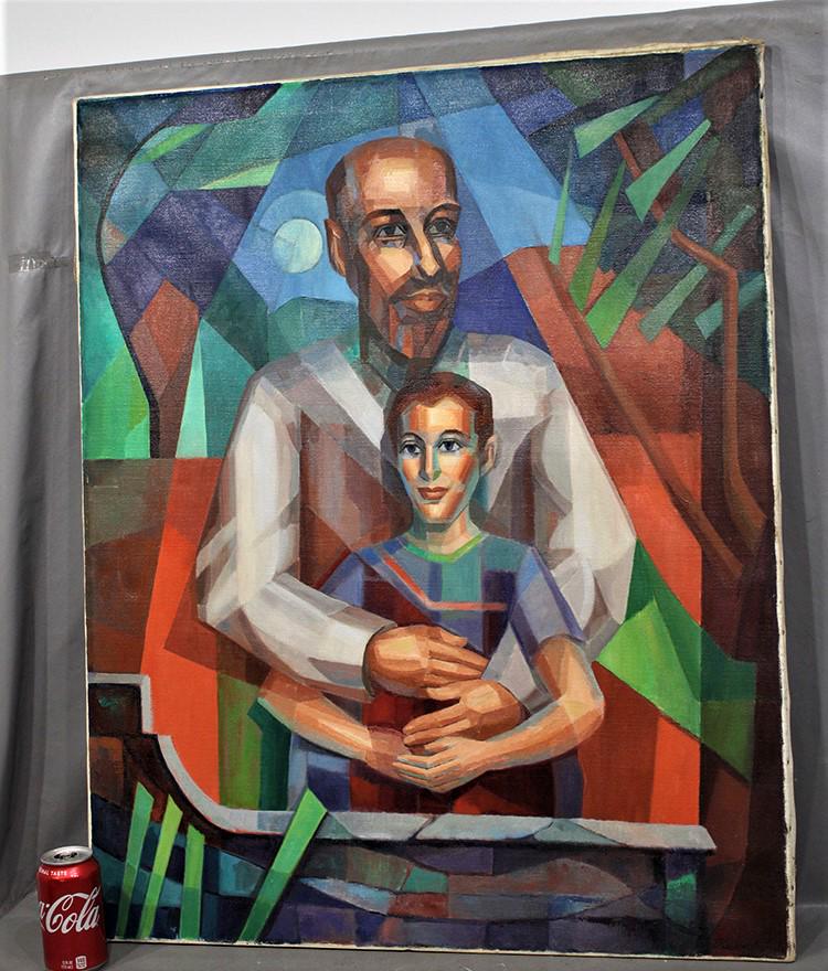 Large Painting Oil On Canvas (Abstract): Large painting oil on canvas (abstract) signed Tissenbaum. All in nice condition, unframed. 29" x 36".