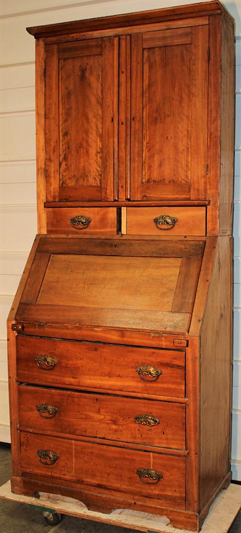 Very Early Solid Cherry Drop Front Secretary (1 of 7)