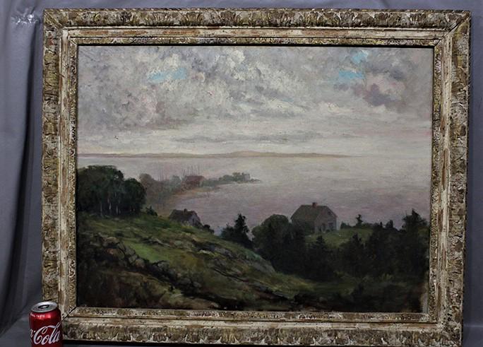 Large Estate Fresh Oil On Canvas Of A Bay Scene (1 of 5)