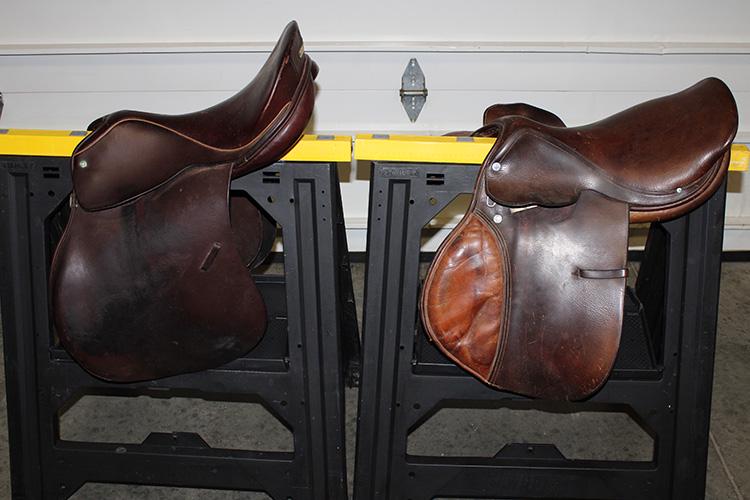 2 Leather Horse Saddles. (1) Hermes, (1) Crosby Auction