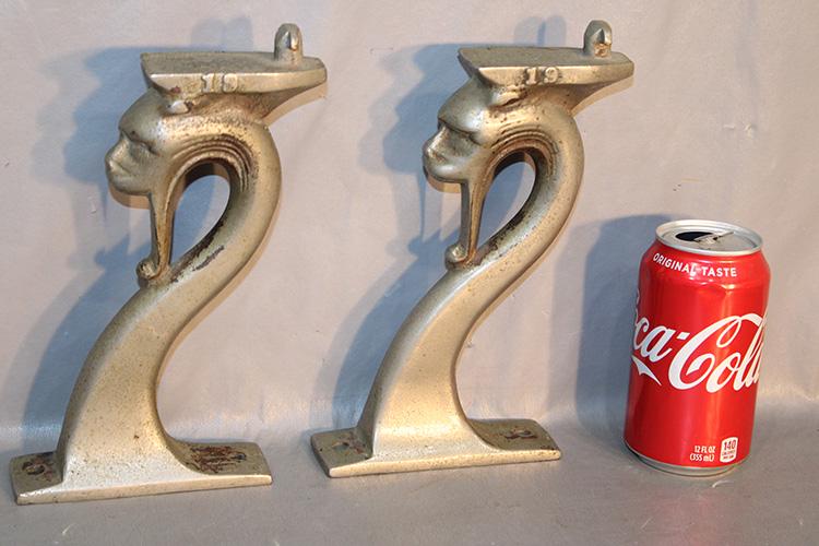2 Antique Heavy Chrome Colored Griffin Supports (1 of 3)