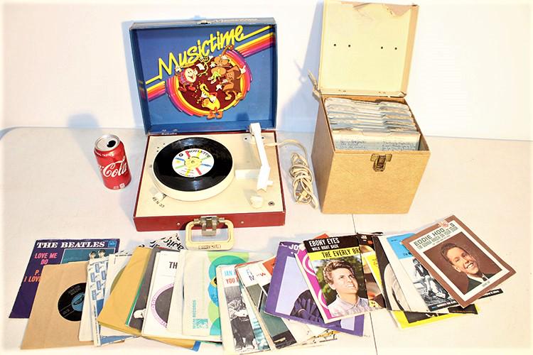 70 Vintage 45 Speed Vinyl Records, 35 With Original Sleeves (1 of 4)