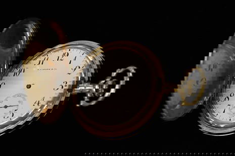 Heavy 14K Gold Closed Case Men'S Pocket Watch 54 DWT Total Weight By A. J. Starks & Co. Denver Co.: Heavy 14k gold closed case men's pocket watch 54 DWT total weight by A. J. Starks & Co. Denver CO. Dated April 11, 1889-1903 belonging to the commissioner of Lincoln County Co. Working, needs hands