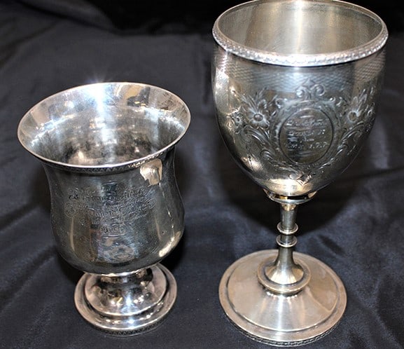 2 Presentation Chalices Coin Silver (1) Dated 1867 (1 of 4)