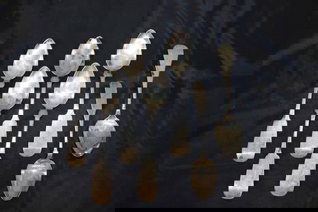 7 Early Coin Silver Spoons: 7 early coin silver spoons. (5) by John Westervelt, (1) silver, (1) with hall marks.