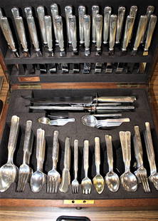 Fabulous 203 Piece Gorham Sterling Set With Original Fitted Case: Fabulous 203 piece Gorham sterling set with original fitted case. Marke Blak Starr and Frost. The most complete setting for 12 I've ever seen (missing 1 soup spoon. Over 200 troy oz plus 31 weighted p