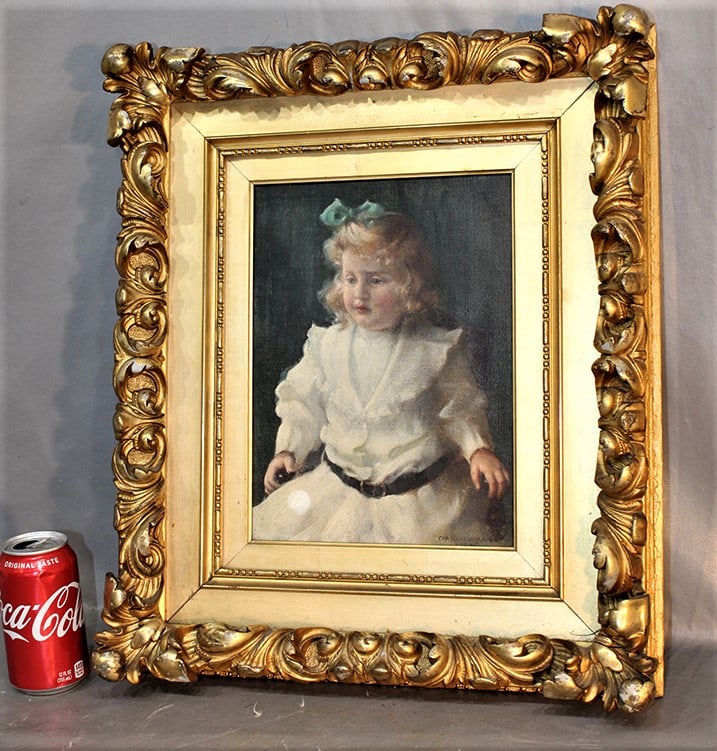 Exceptional Signed By Charles Courtney Curran (Well Listed) Painting Of A Young Girl Sitting (1 of 6)
