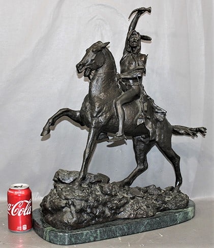Super Signed Remington Bronze Of An Indian On Horse "The Scalp" (1 of 5)