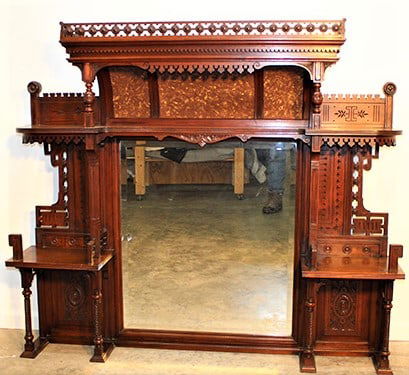 Walnut Victorian Over The Mantel Mirror (1 of 4)