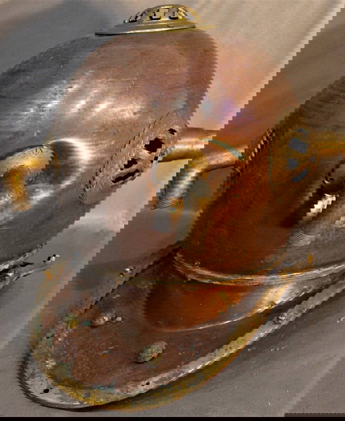 Vintage Brass And Copper Nautical Diving Helmet Auction