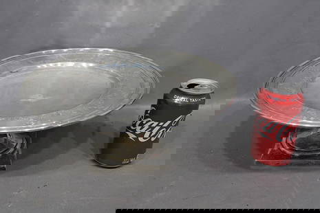 Fabulous J. E. Caldwell 12" sterling cake stand with pedestal 30 ozt. Has the Harrison family crest: Fabulous J. E. Caldwell 12" sterling cake stand with pedestal 30 ozt. Has the Harrison family crest wreath design. Nice estate fresh condition. (Harry Waln Harrison) prominent Philadelphia PA