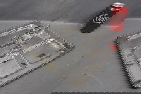 Large J. E. Caldwell sterling silver smoking tray with genie lighter. 38.23 ozt. Has the initials H.: Large J. E. Caldwell sterling silver smoking tray with genie lighter. 38.23 ozt. Has the initials H. W. H (Henry Waln Harrison), a magnificent piece. His initials are in gold. A prominent family,