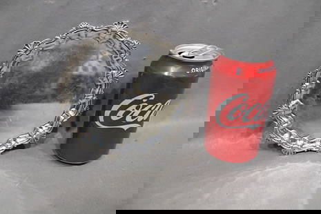 Nice 6" sterling tray marked "Buccellati" Italy (footed). Harrison estate. 6.15 ozt. No monograms in: Nice 6" sterling tray marked "Buccellati" Italy (footed). Harrison estate. 6.15 ozt. No monograms in nice condition.