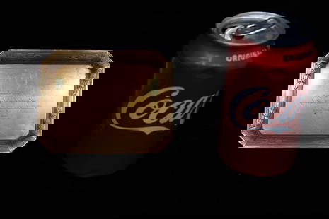 Signed Tiffany & Co. bronze tray. Fancy floral edges. 4.5" wide, 3.5" tall. Has reversed writing,: Signed Tiffany & Co. bronze tray. Fancy floral edges. 4.5" wide, 3.5" tall. Has reversed writing, Newark NJ.