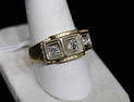 Large heavy 14k gold mans ring with 3 diamonds. Size 10.5 with 3 nice size diamonds. Estate fresh.