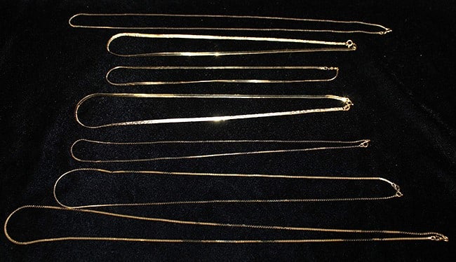 (7) 14k necklaces estate fresh 16.4 dwt. Longest is appr. 24" long. All look to be in nice (1 of 1)