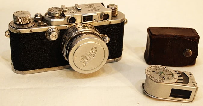 Vintage Leica camera with meter serial #NR268863. Has wear consistent with age. Leica DBP Ernst (1 of 4)