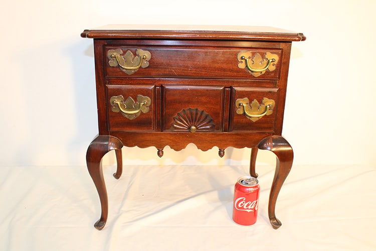 Wonderful custom made miniature fan carved lowboy (salesman sample?). Estate fresh, nice original (1 of 3)
