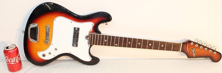 Tele-Star electric guitar. Has some wear, needs strings. 37" long.: Tele-Star electric guitar. Has some wear, needs strings. 37" long.
