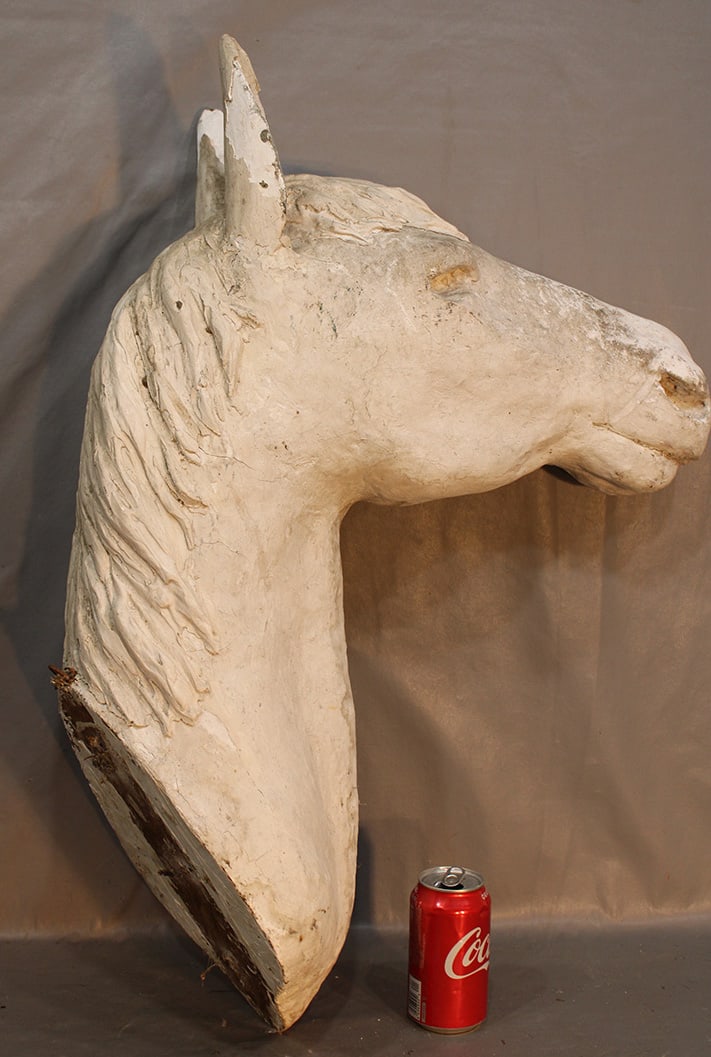 Antique Plaster Over Wood Folk Art Horse Head (1 of 6)