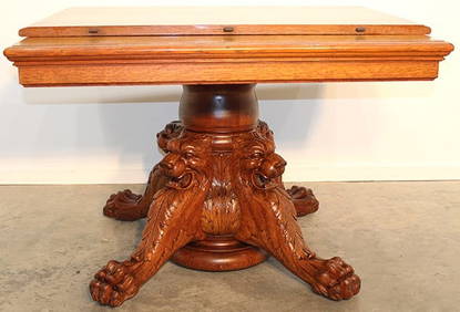 One Of The Nicest Antique Horner Oak Split Pedestal Pumpkin Base Dining Tables (1 of 7)