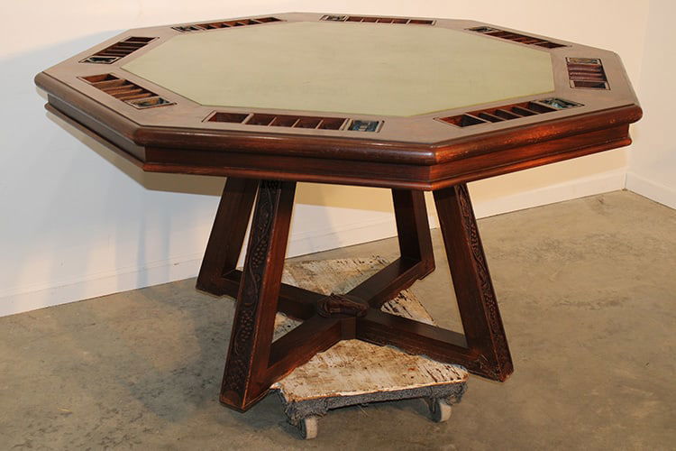 Very Unusual Oak Sided Gaming Table With Horse Head On Base (1 of 6)