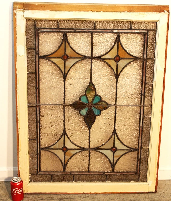 Antique Leaded Window Multicolored With Jewels (1 of 3)