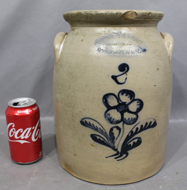 Early Blue Decorated Crock By Burger & Lang (1 of 4)