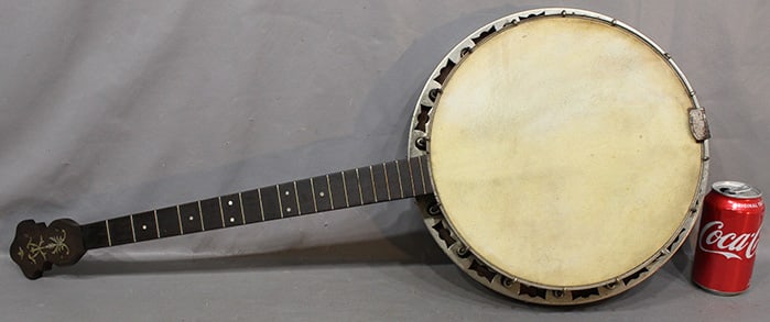 Nice Signed Gretsch 4 String Banjo With M.O.P. Inlay (1 of 6)