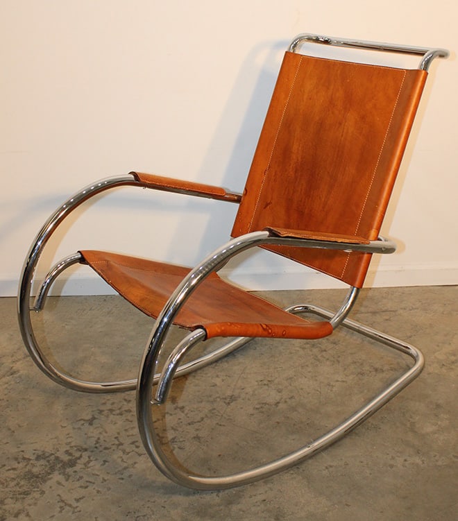 1960's Chrome And Leather Mid Century Rocker By Fasem Of Italy (1 of 6)