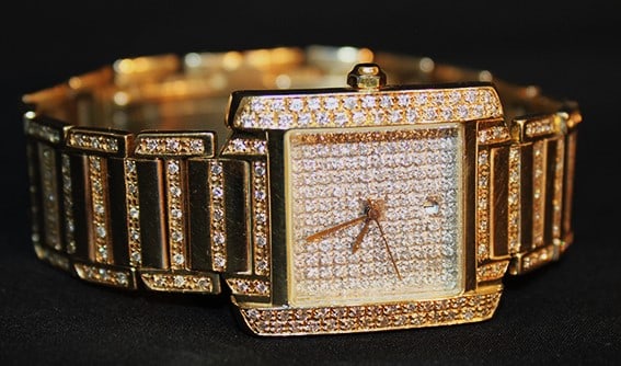 Fabulous 14-16K Gold Men's Wrist Watch With 462 Diamonds Total Weight 67.4 Dwt (1 of 6)