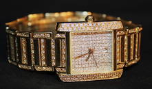 Fabulous 14-16K Gold Men's Wrist Watch With 462 Diamonds Total Weight 67.4 Dwt