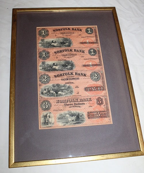 Nice Sheet Of 1800s Uncut Bank Notes From Norfolk Bank (1 of 3)