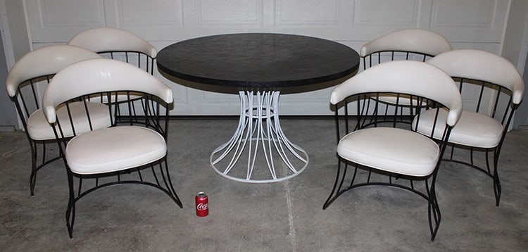 Mid Century 7 Piece Wrought And Iron Patio Set (1 of 5)
