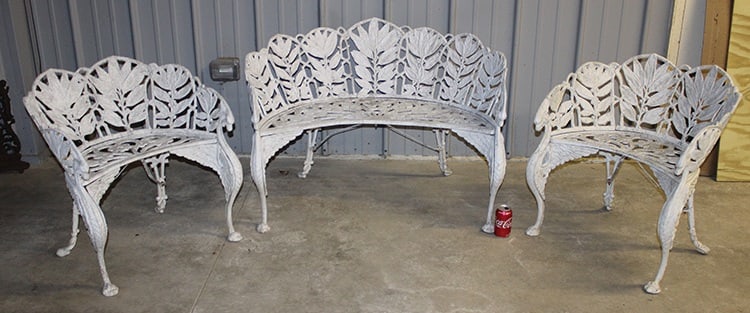 3 Piece Zinc "Laurel Pattern" Garden Set Coalbrookdale Style (1 of 5)