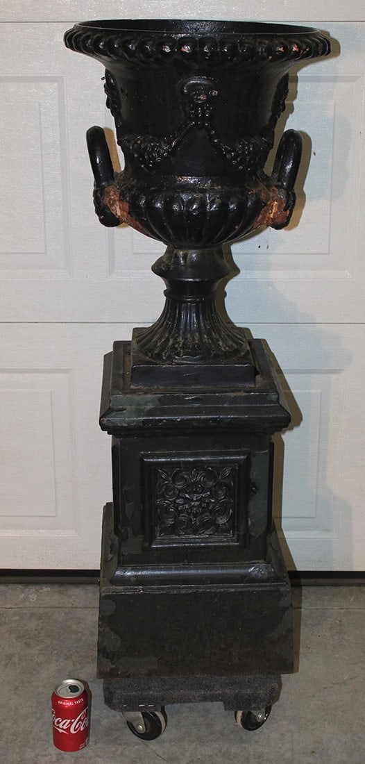 Large Double Handle Cast Iron Urn (1 of 5)