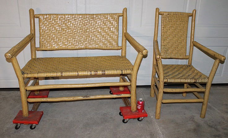 2 Piece Antique Old Hickory Style Bench And Chair (1 of 4)