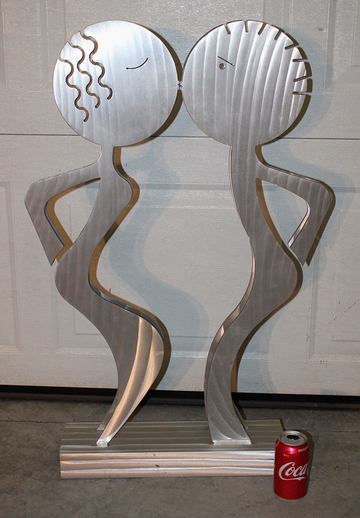 Cast Aluminum "Kiss Table" Sculpture By Rockledge Design Studios (1 of 3)