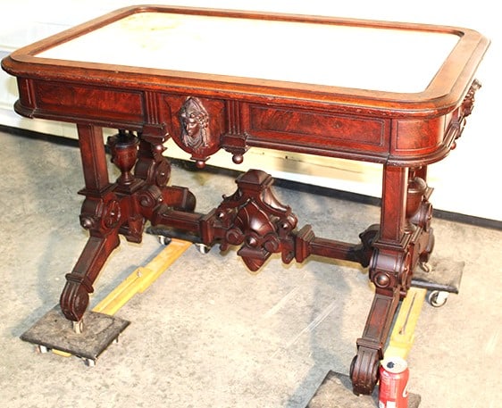 Fabulous Victorian Inset Marble Top Table With Heads (1 of 6)