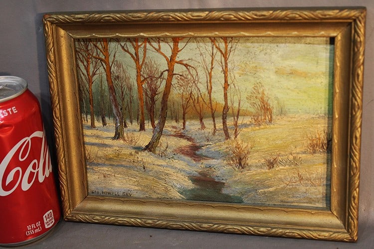 Sweet Small Painting On Board Signed George Howell Gay Titled "Towards Evening" (1 of 3)