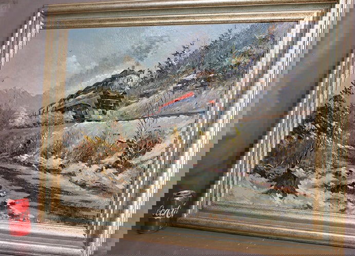 Nice Painting Oil On Canvas Signed David Tutwiler "A. Freedom Train" 1975 (1 of 4)