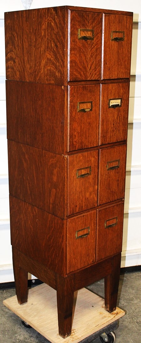 Sweet Narrow 13" Oak Stacking File Cabinet (1 of 4)