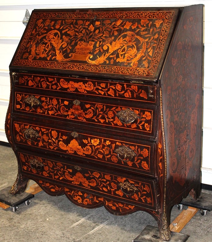 18Th C. Dutch Marquetry Inlaid Drop Front Desk (1 of 12)