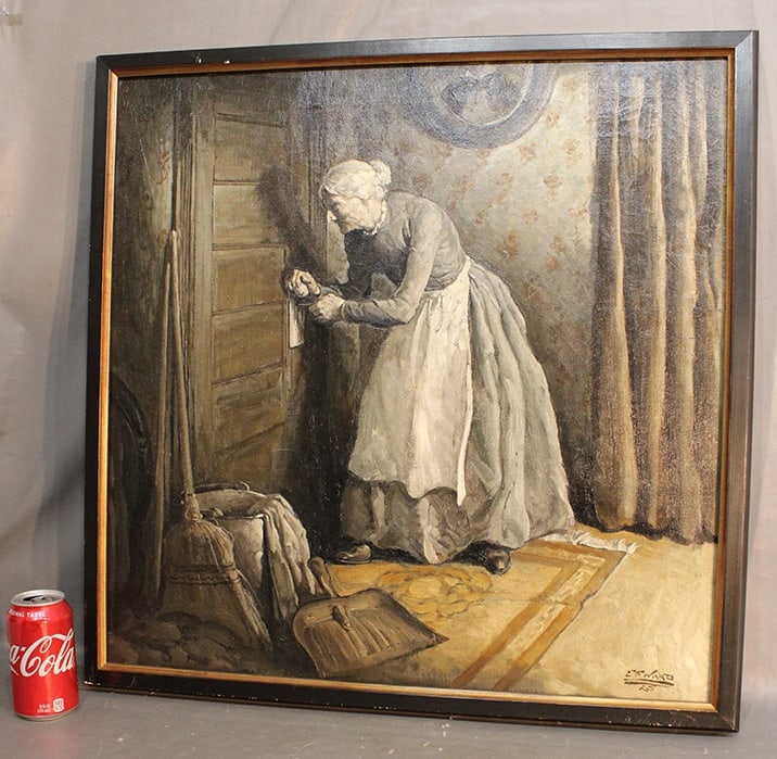 Large Oil On Canvas Signed E. F. Ward Titled "Twilight" (1 of 5)