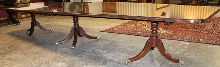 Monumental 16' Signed "Kittinger" Inlaid Triple Pedestal Conference/Dining Table (1 of 12)