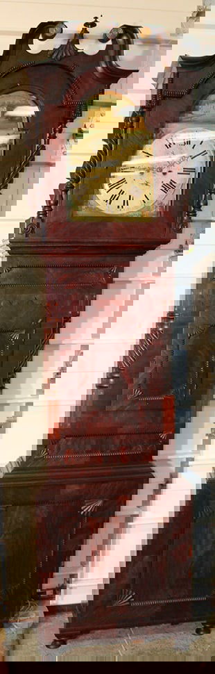 Period Mahogany Inlaid Tall Case Grandfather Clock (1 of 11)