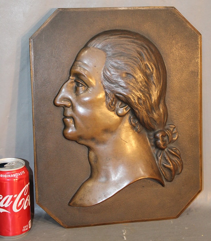 Antique Bronze Hanging Plaque Of George Washington (1 of 4)