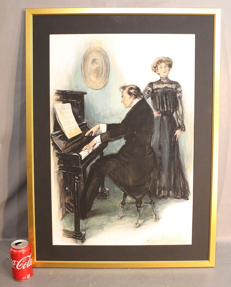 Large Painting By Clarence Underwood Titled "The Solo" 1871-1929 (1 of 6)