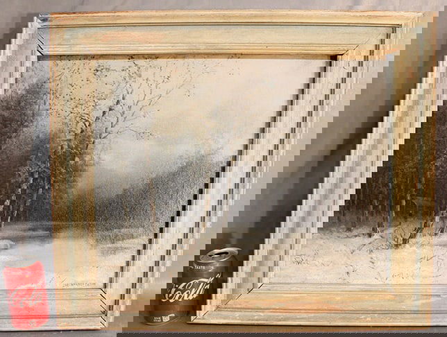 Oil On Board Winter Scene Lake Scene Signed Chas Warren Eaton (1 of 5)